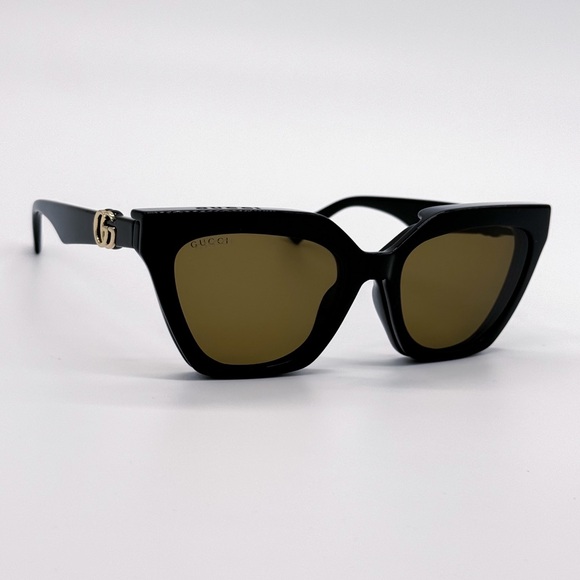 NEW GUCCI GG1542S 001 CAT EYE BLACK BROWN/CLEAR WOMEN SUNGLASSES GUCCI - Picture 10 of 15